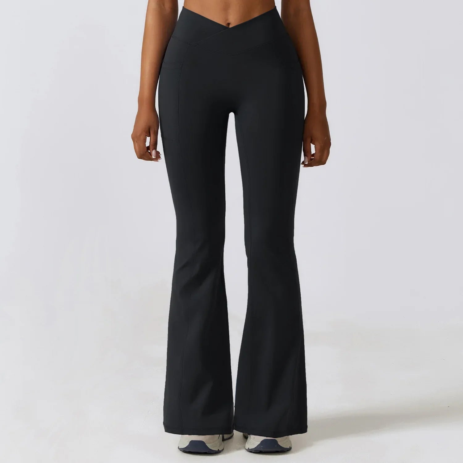 Fitnessleggings med høy midje og utringning