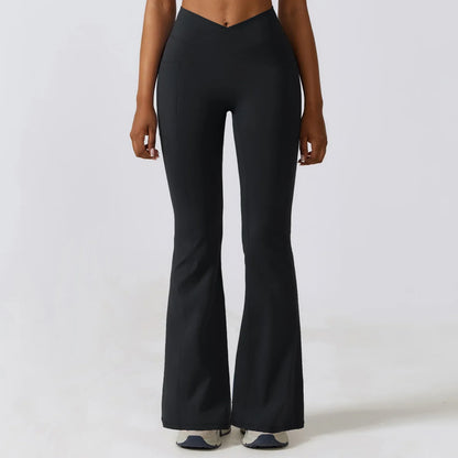Fitnessleggings med høy midje og utringning