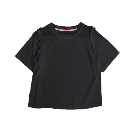 Lett Mesh T-skjorte til Dame – Kunstnerisk og Casual Sommertopp