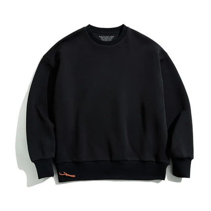 Retro Workwear Genser for Menn – Grå Off-Shoulder Sweatshirt i Space Cotton | Moderne Streetwear uten Hette