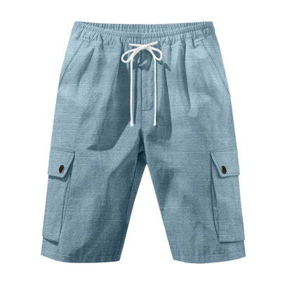 Linshorts til Herre – Pustende Sommerfavoritt med Elastisk Midje