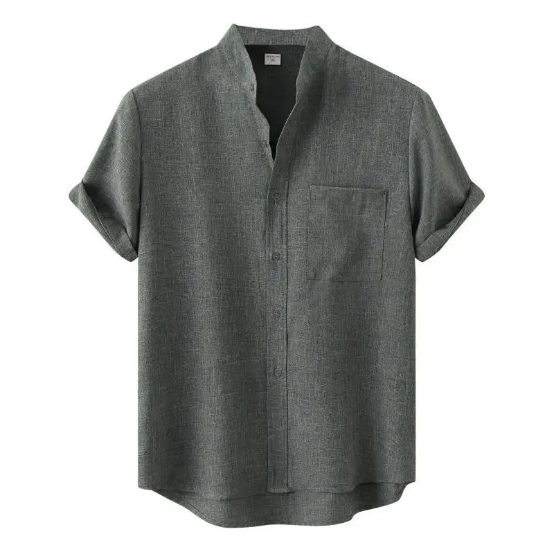 Sommer Skjorte for Menn – Pustende Bomull &amp; Lin, Kortermet, Elegant og Casual