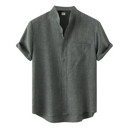 Sommer Skjorte for Menn – Pustende Bomull &amp; Lin, Kortermet, Elegant og Casual