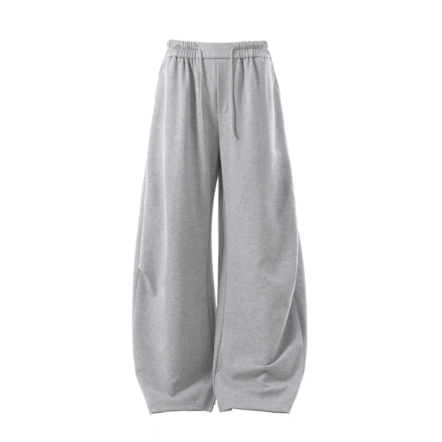 Grå Baggy Joggebukser – Vide Unisex Bukser med Lang Snøring | Urban Streetwear med Buet “Lantern”-Design