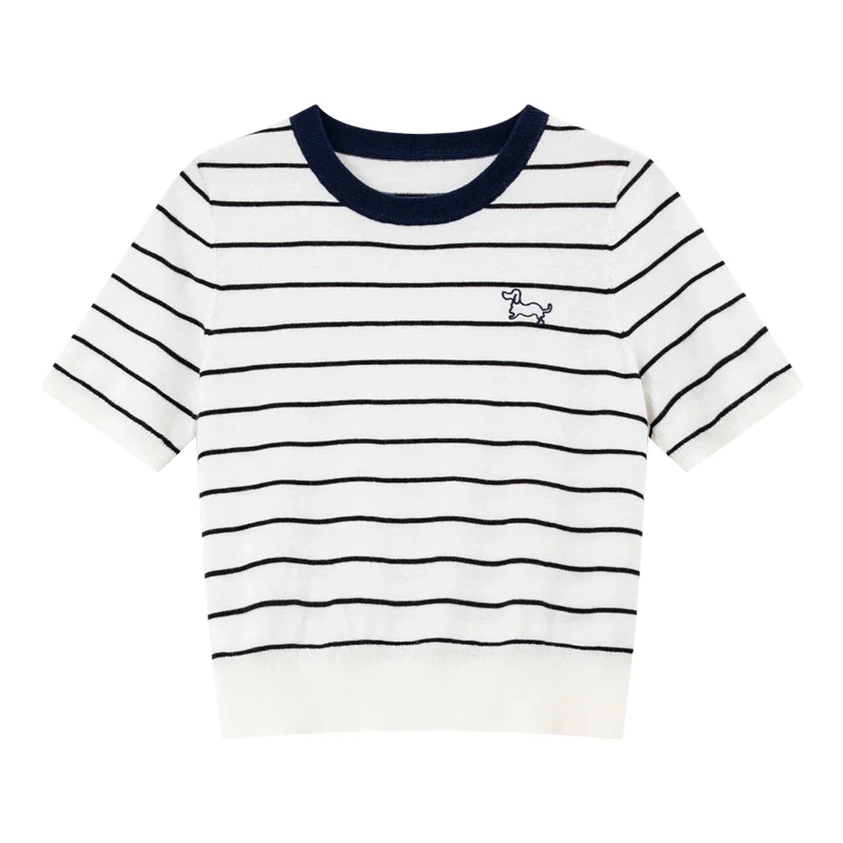 Stripete T-skjorte til Dame – Preppy Stil &amp; Strikket Komfort
