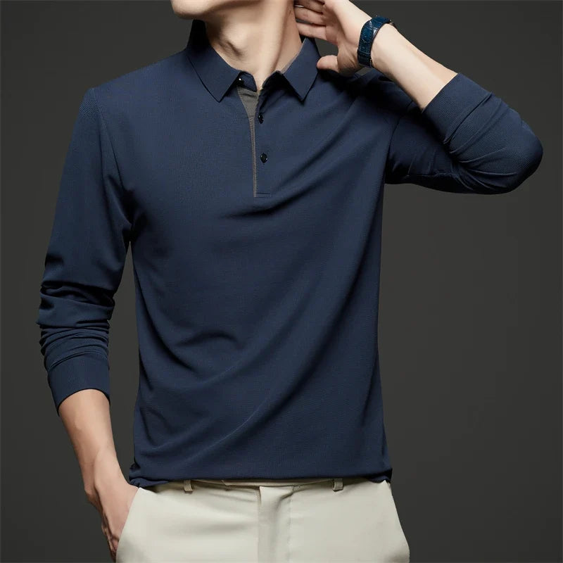 Herre Langermet Polo – Business Casual, Komfortabel &amp; Allsidig