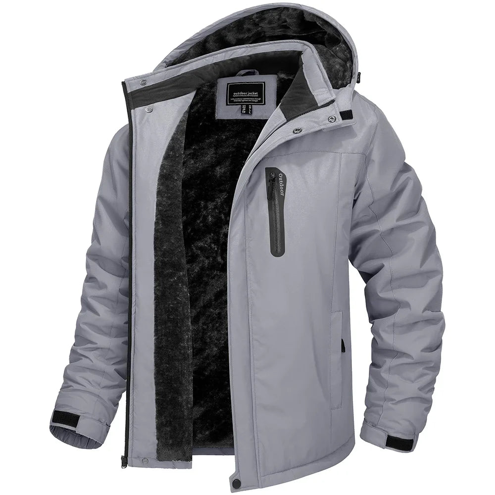 Herre Vinterjakke – Tykk Fleece &amp; Vanntett Softshell | Skijakke &amp; Vindjakke til Friluft &amp; Hverdag