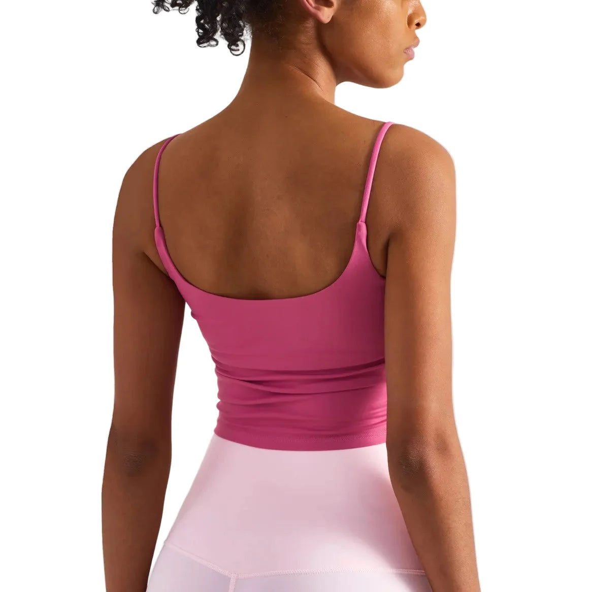 Treningstopp for dame – Sexy yoga-vest med folder, push-effekt og integrerte innlegg – Frodig