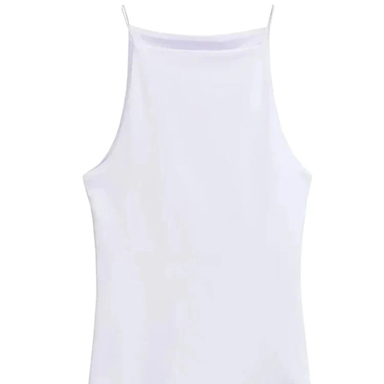 Halter Tank Top til Dame – Enkel Camitopp med Tynne Stropper