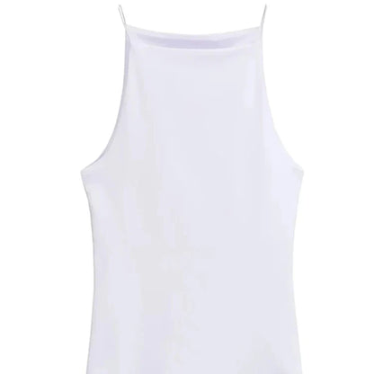 Halter Tank Top til Dame – Enkel Camitopp med Tynne Stropper