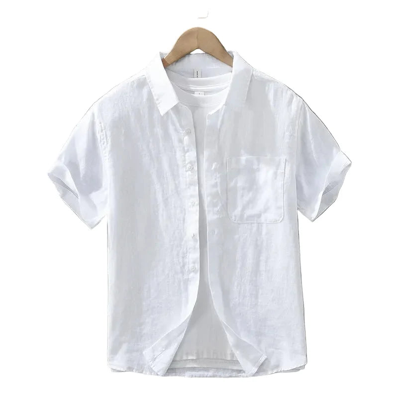 Linskjorte til Herre – 100% Lin, Kortermet &amp; Minimalistisk Sommerstil