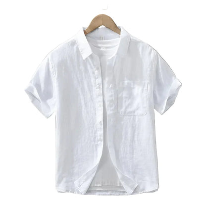 Linskjorte til Herre – 100% Lin, Kortermet &amp; Minimalistisk Sommerstil