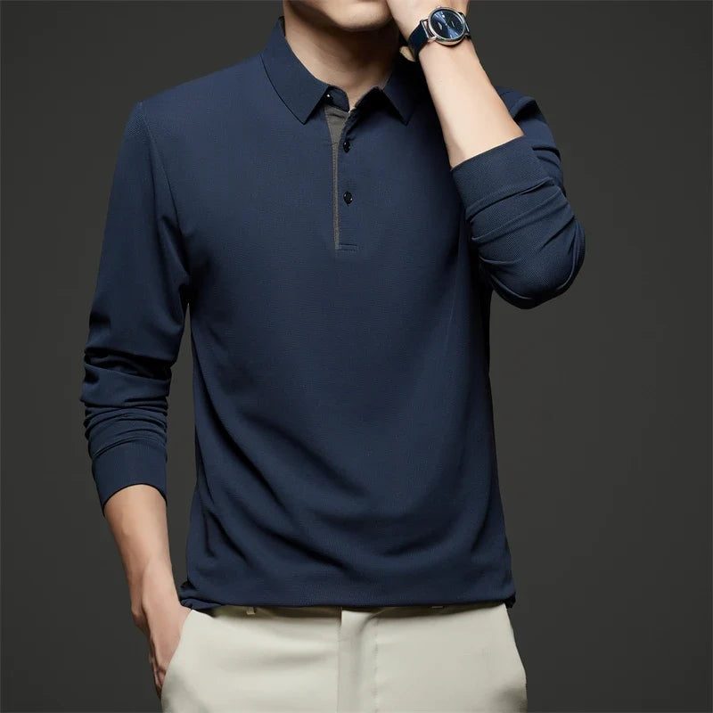 Herre Langermet Polo – Business Casual, Komfortabel &amp; Allsidig