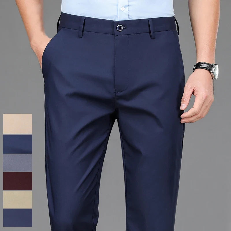 Sorte herrebukser med stretch – smart casual dressbukse til jobb og hverdag