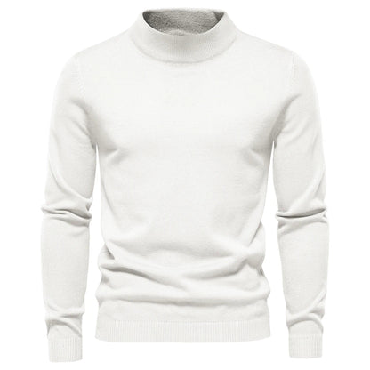 Myk Herregenser med Høy Hals – Ensfarget Vintergenser i Premium Kvalitet | Varm og Komfortabel Pullover for Menn