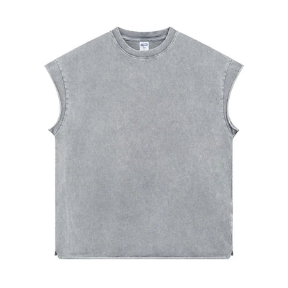 Oversized Batik Tank Top til Herre – 275gsm Vintage Sleeveless Vest