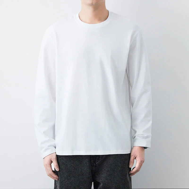 Klassisk Herre T-skjorte i 100 % Bomull – Myk og Komfortabel Basic Topp | Casual Hverdagsplagg i Store Størrelser (opptil 5XL)