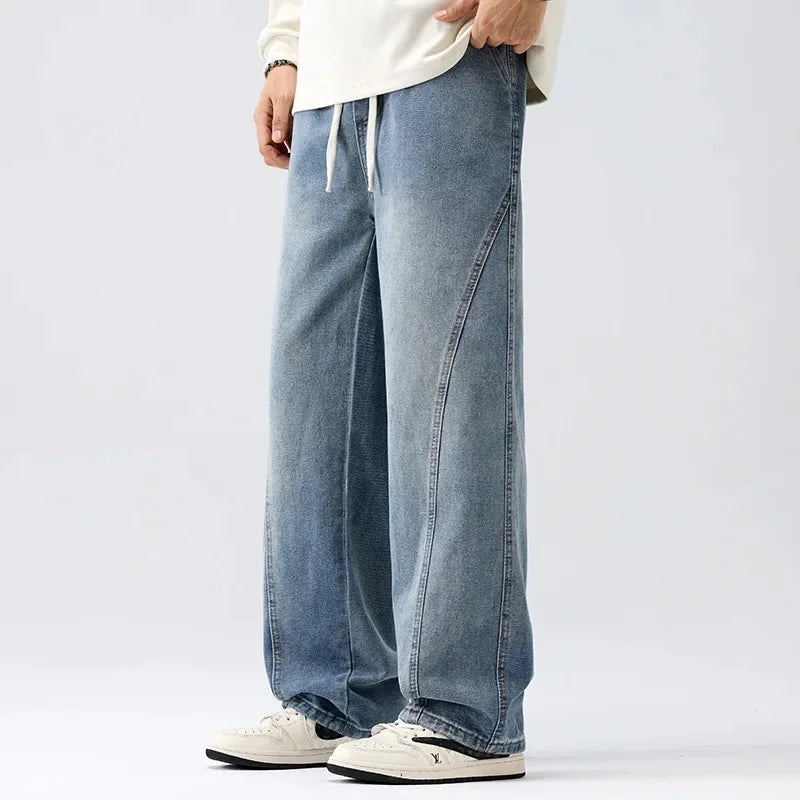 Retro Herrejeans – Løse, Rette Bukser i Amerikansk Stil | Casual Denim Bukser til Vår og Høst (2025)