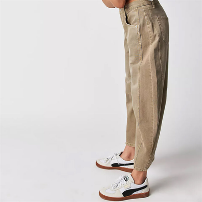 Sloane | Cropped barrel leg-jeans i denim