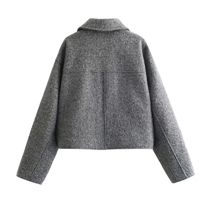 Cropped jakke med glidelås