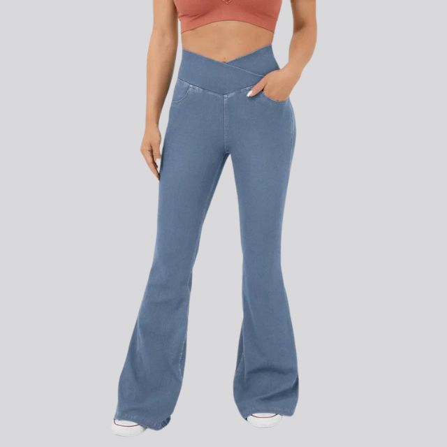 Fitnessleggings med høy midje og utringning