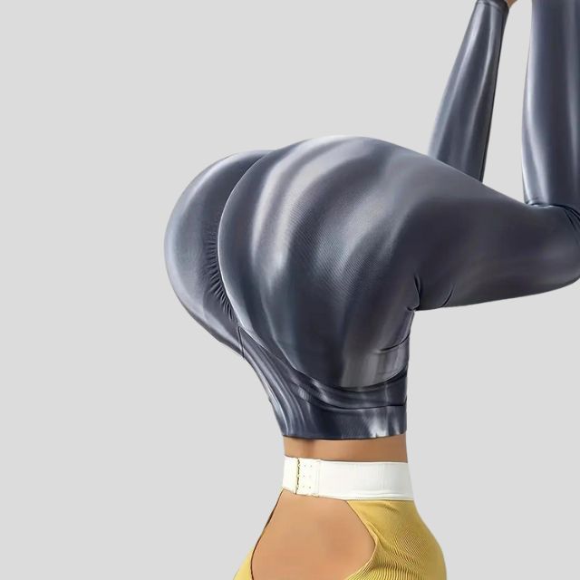 Leggings med høy midje og sømløst bølgemønster