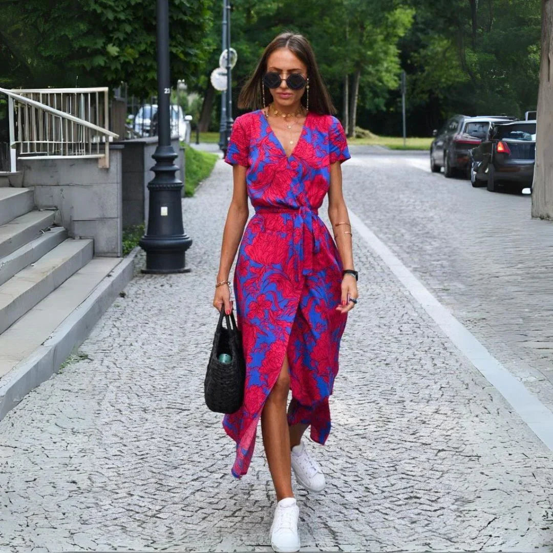 Livia | Fargerik Kjole med Print