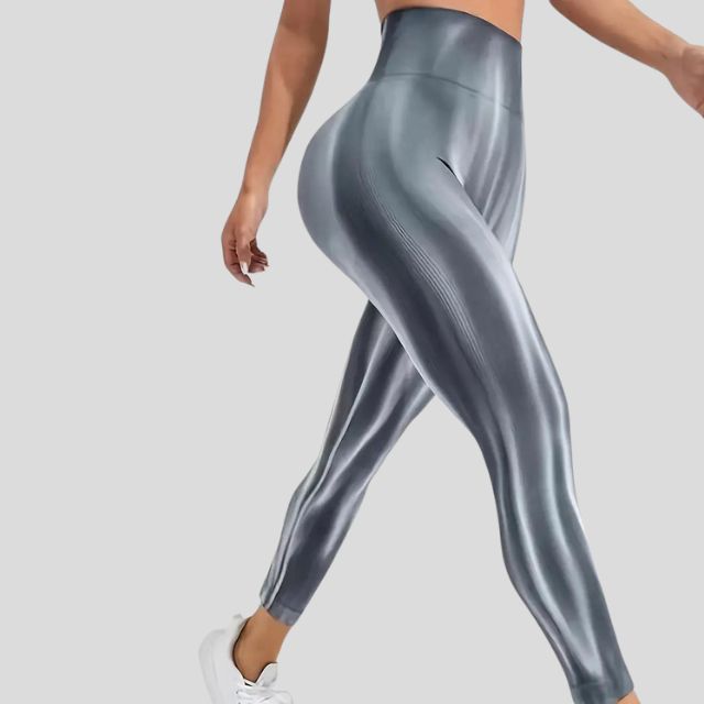 Leggings med høy midje og sømløst bølgemønster