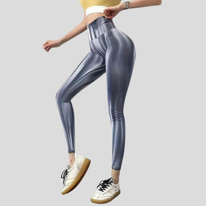 Leggings med høy midje og sømløst bølgemønster