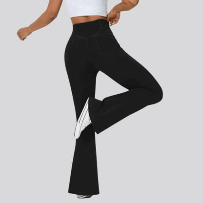 Fitnessleggings med høy midje og utringning