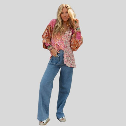 Boho-bluse med puffermer