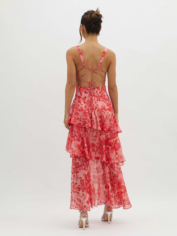 Veda Ruffle Sommer Midi Kjole