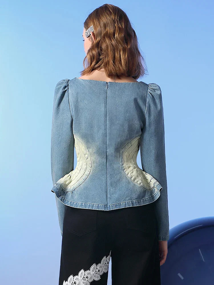 Luksustopp i blå denim for damer