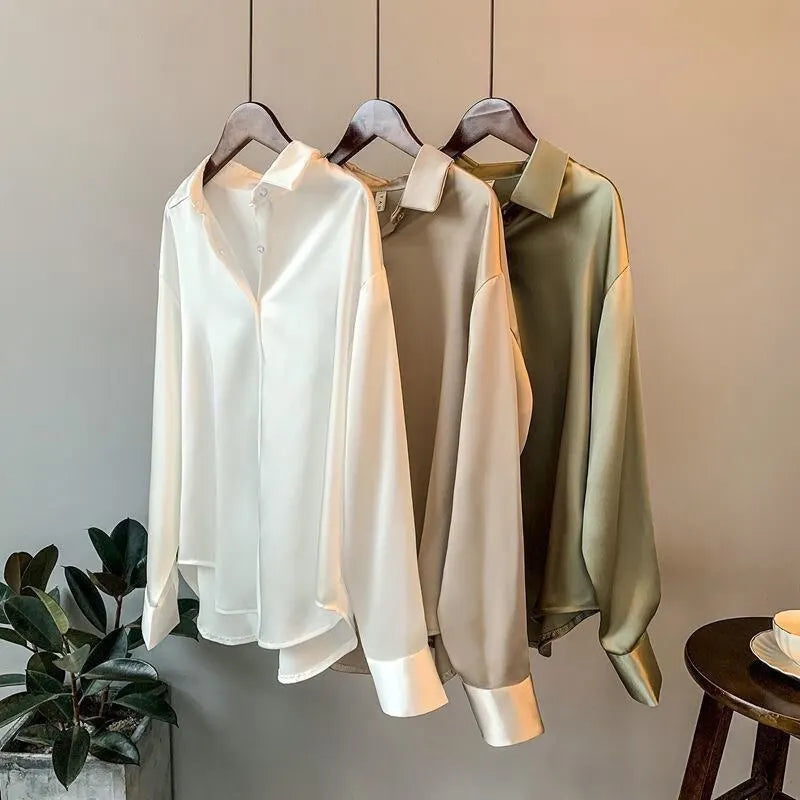Vintage bluse i sateng