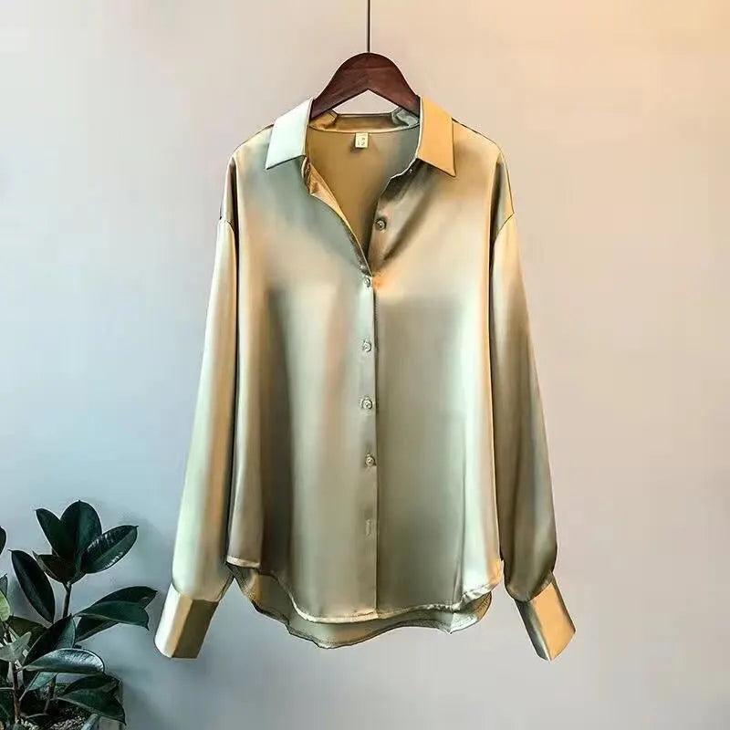 Vintage bluse i sateng