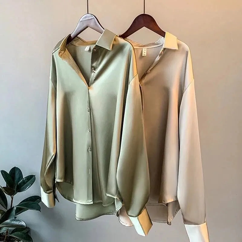 Vintage bluse i sateng