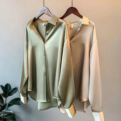 Vintage bluse i sateng