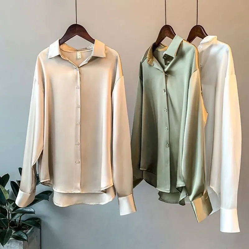 Vintage bluse i sateng