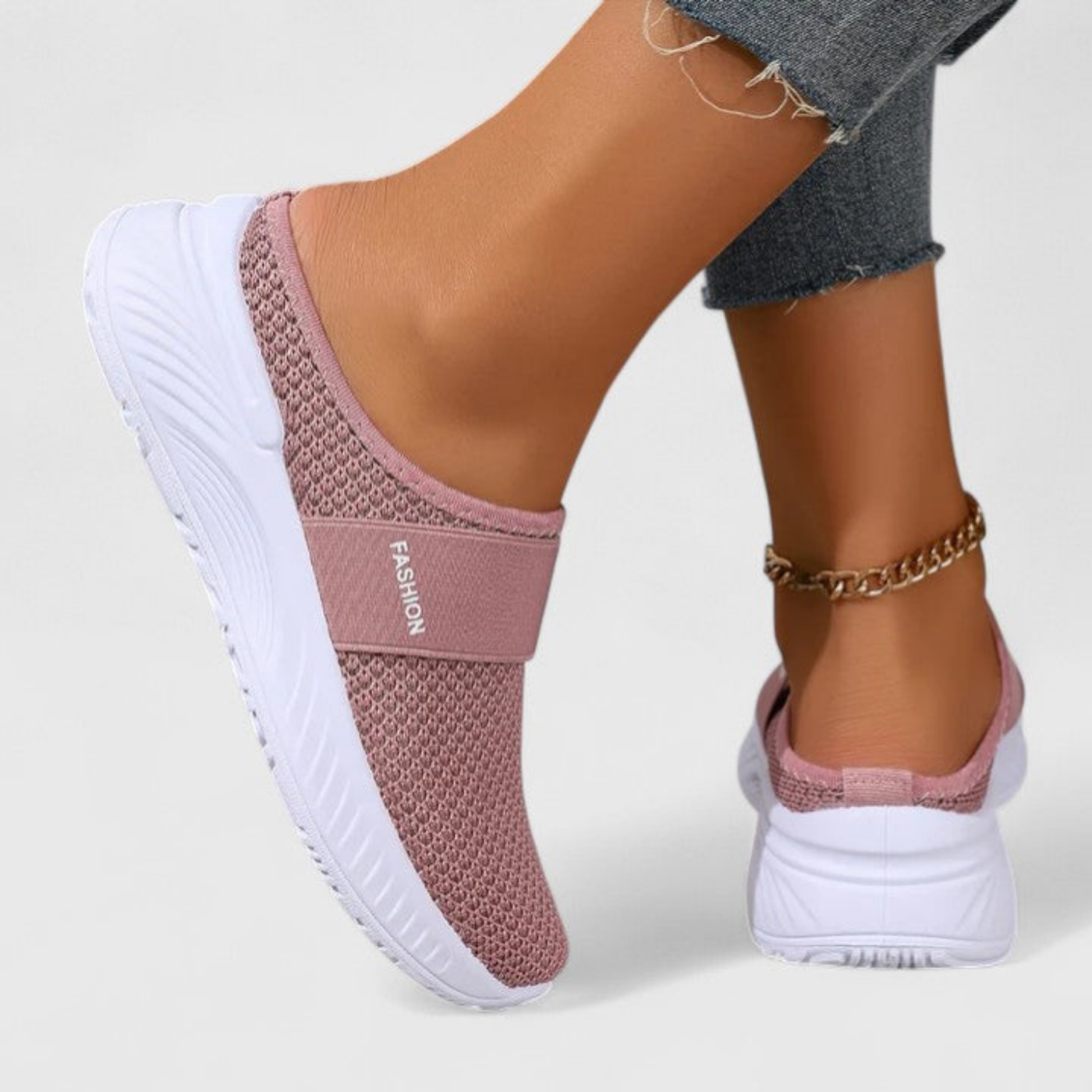 Willa | Pustende slip-on-platåsneakers i mesh