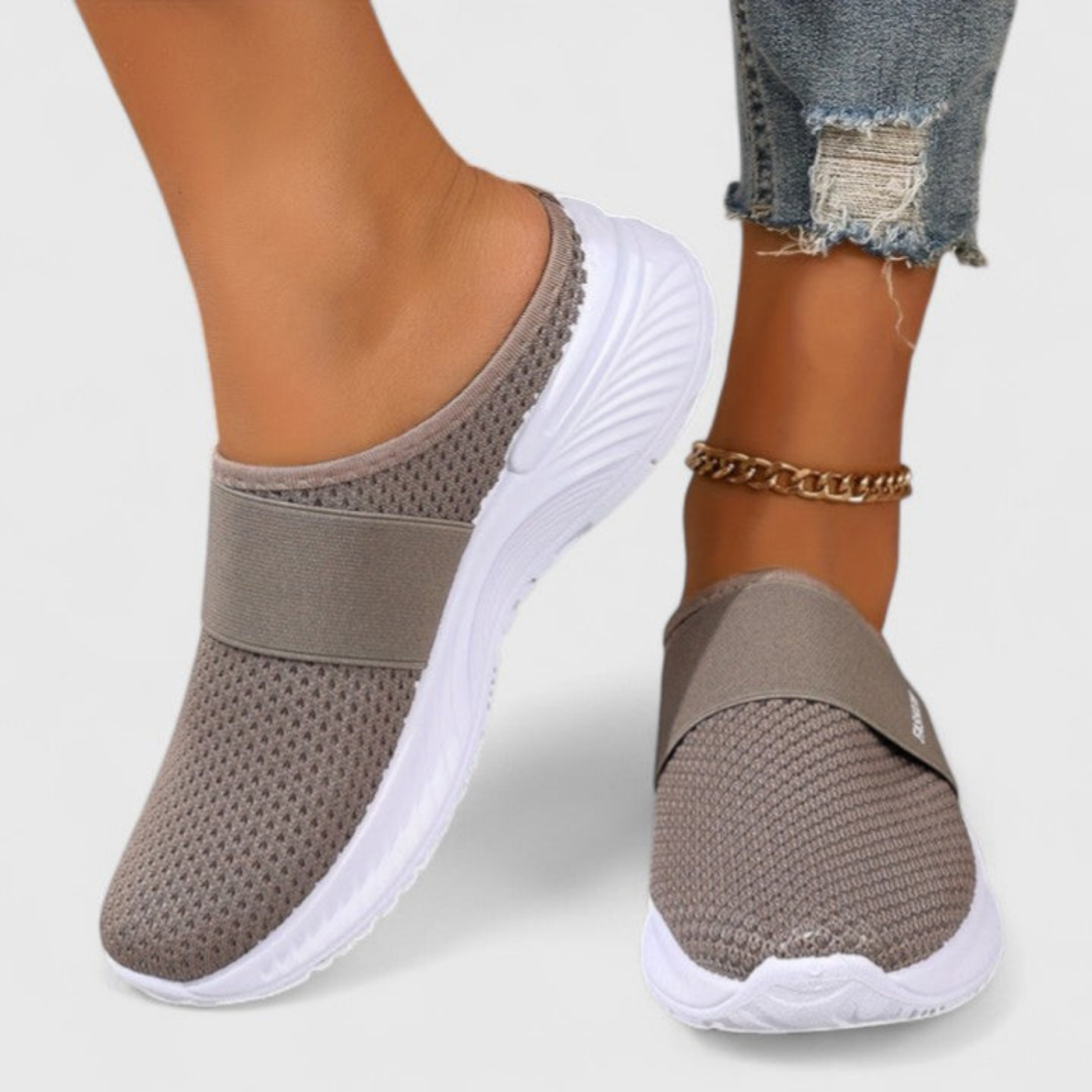 Willa | Pustende slip-on-platåsneakers i mesh