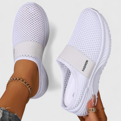 Willa | Pustende slip-on-platåsneakers i mesh