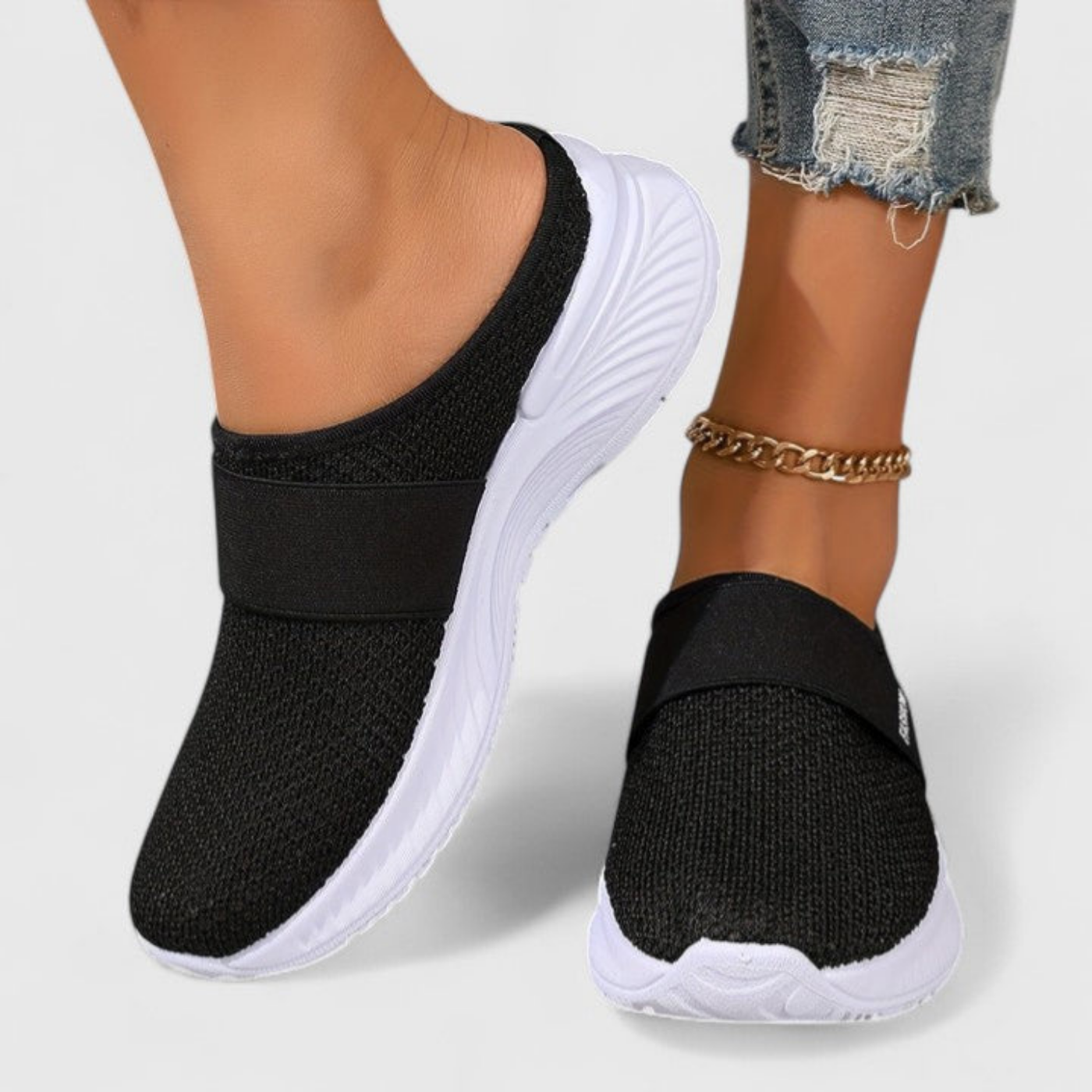 Willa | Pustende slip-on-platåsneakers i mesh