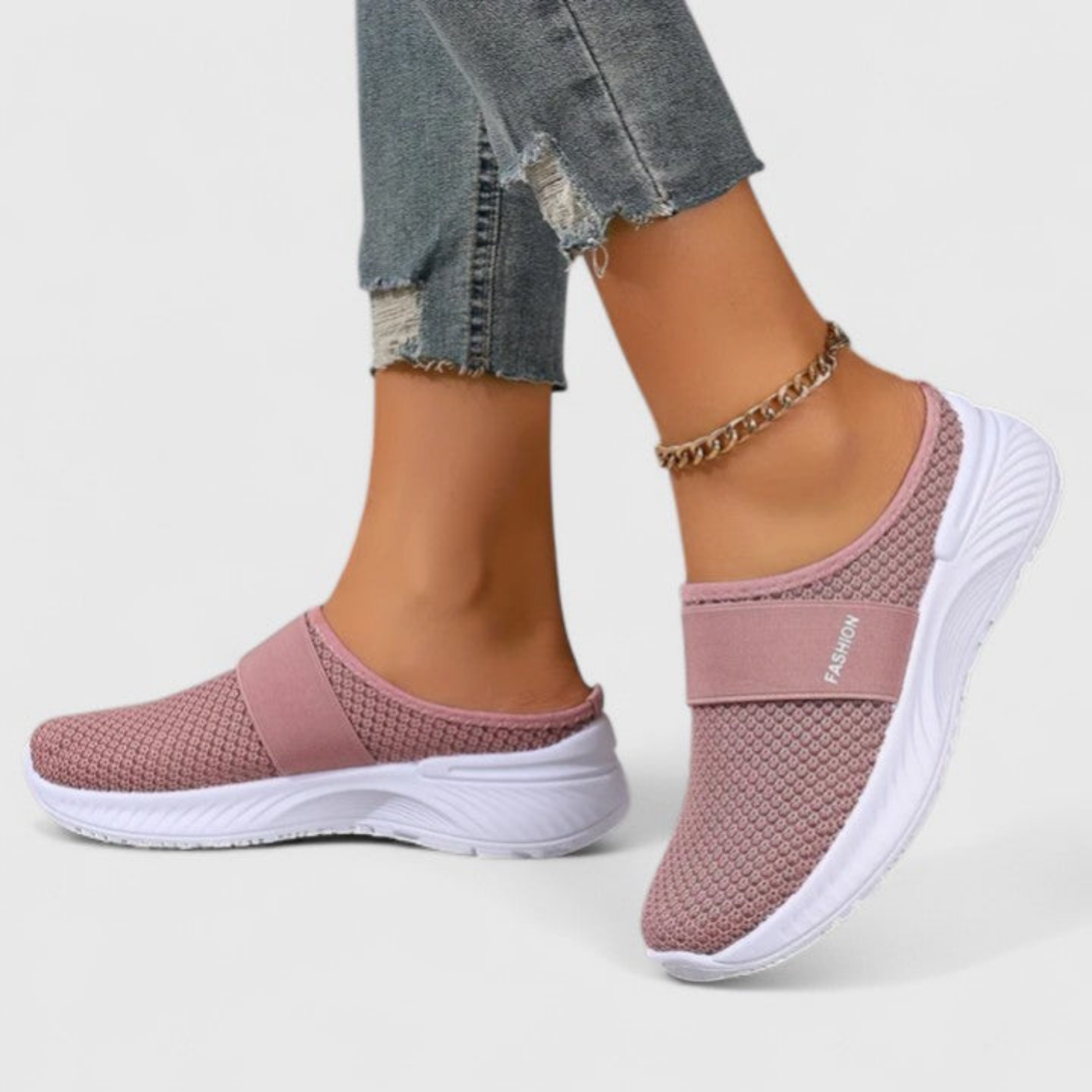 Willa | Pustende slip-on-platåsneakers i mesh