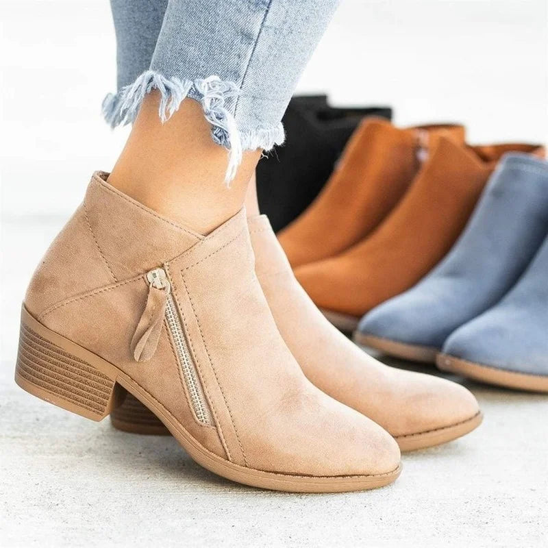 Chelsea Boots i semsket skinn