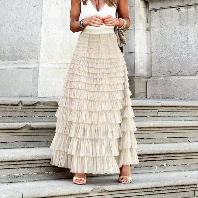 Elegant lagdelt skjørt