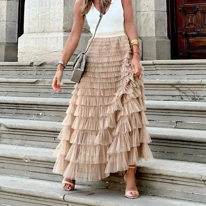 Elegant lagdelt skjørt