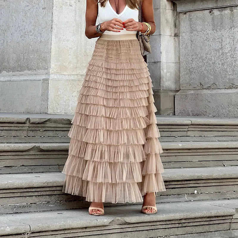 Elegant lagdelt skjørt