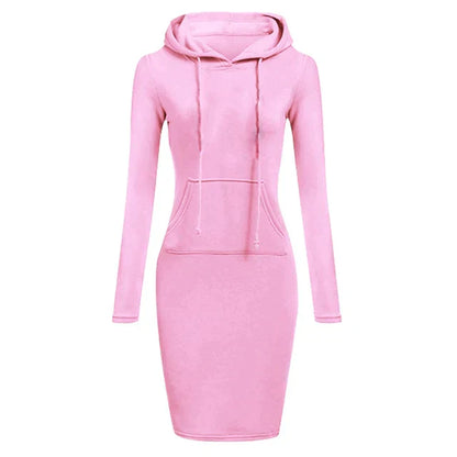 Sweatshirtkjole med hette