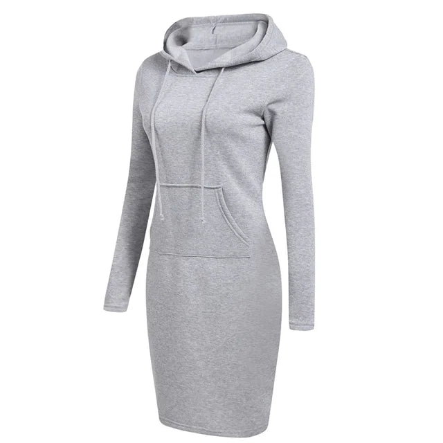 Sweatshirtkjole med hette