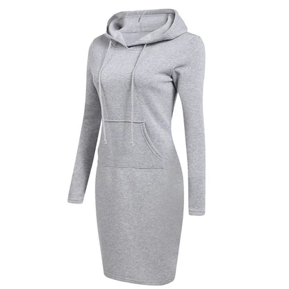 Sweatshirtkjole med hette